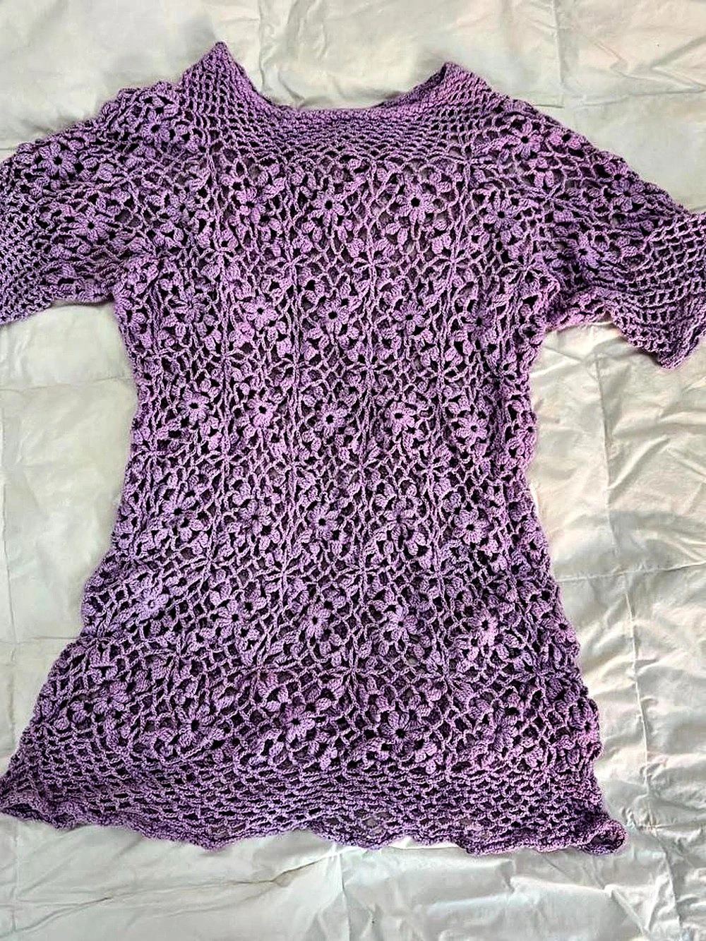 Vintage Purple Handmade Crochet Top